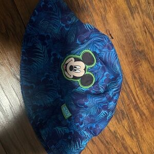 Disney Blue Mickey Mouse Tropical Print Bucket Hat